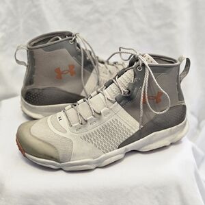 Under Armour Speedfit Hike Mid Mens Hiking Boots White Gray US Sz 10.5
